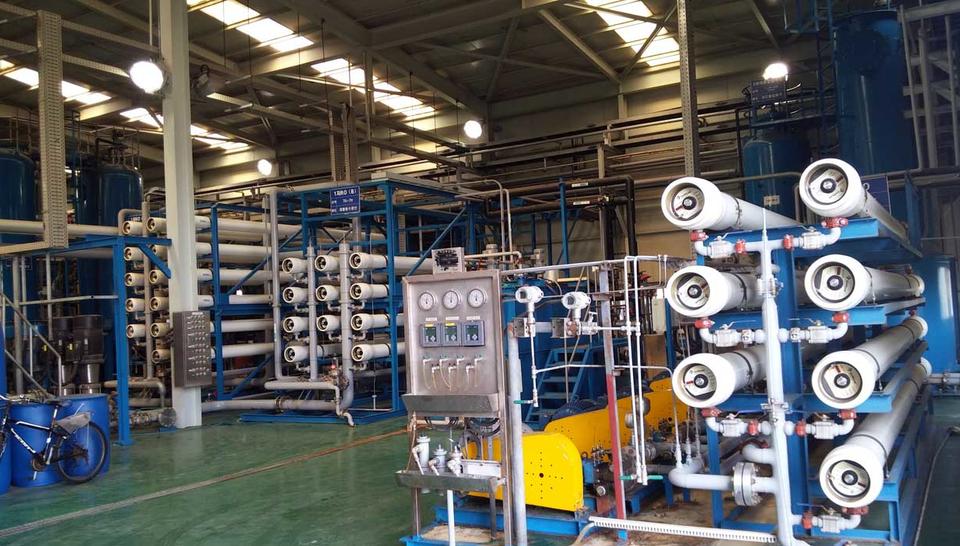 Second-stage RO treatment at Hyundai Transys facility for enhanced water recovery and efficiency.