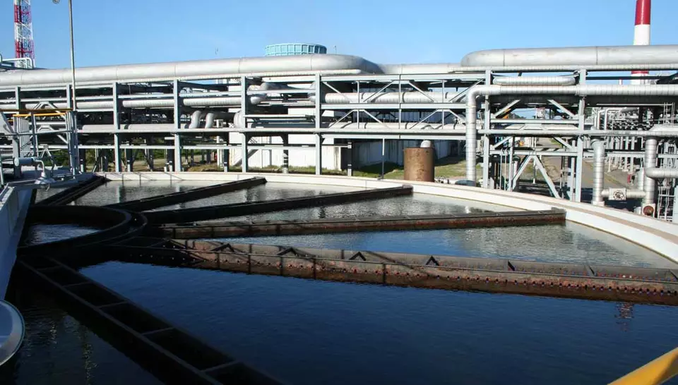 Wastewater treatment basin at LG / Lotte Chemical Daesan, managed by Veolia for industrial water purification.