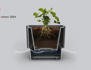 PlastiLoop Hwaseong r-PP로 만든 OWE-POT, Red Dot Award 수상. ESG, 순환경제와 지속가능성을 실현.