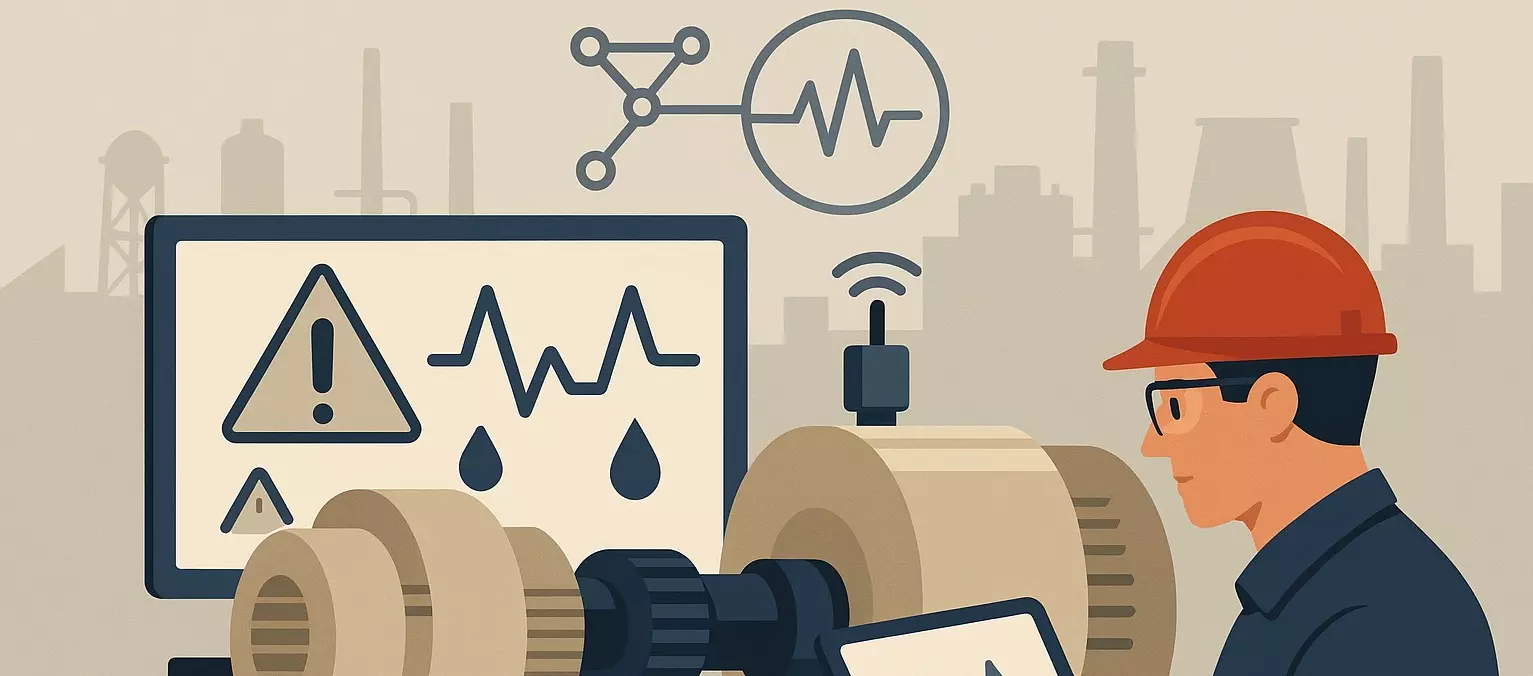 회전 산업 장비의 예측 유지보수를 위해 스마트 진동 센서를 사용하는 기술자