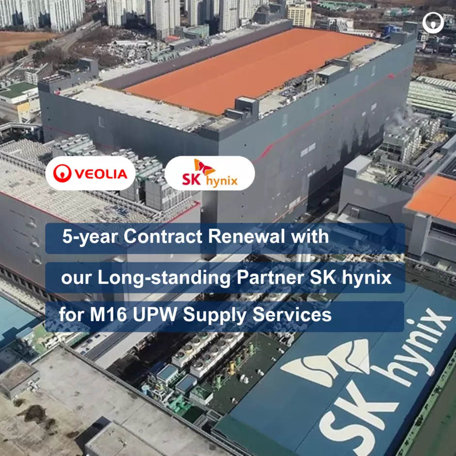 5 years contract renewal with our long-standing partner SK hynix for M16 UPW supply services
