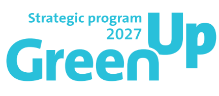 2027년까지 생태 전환을 가속화하기 위한 베올리아의 지속가능성 전략 프로그램 GreenUp의 로고